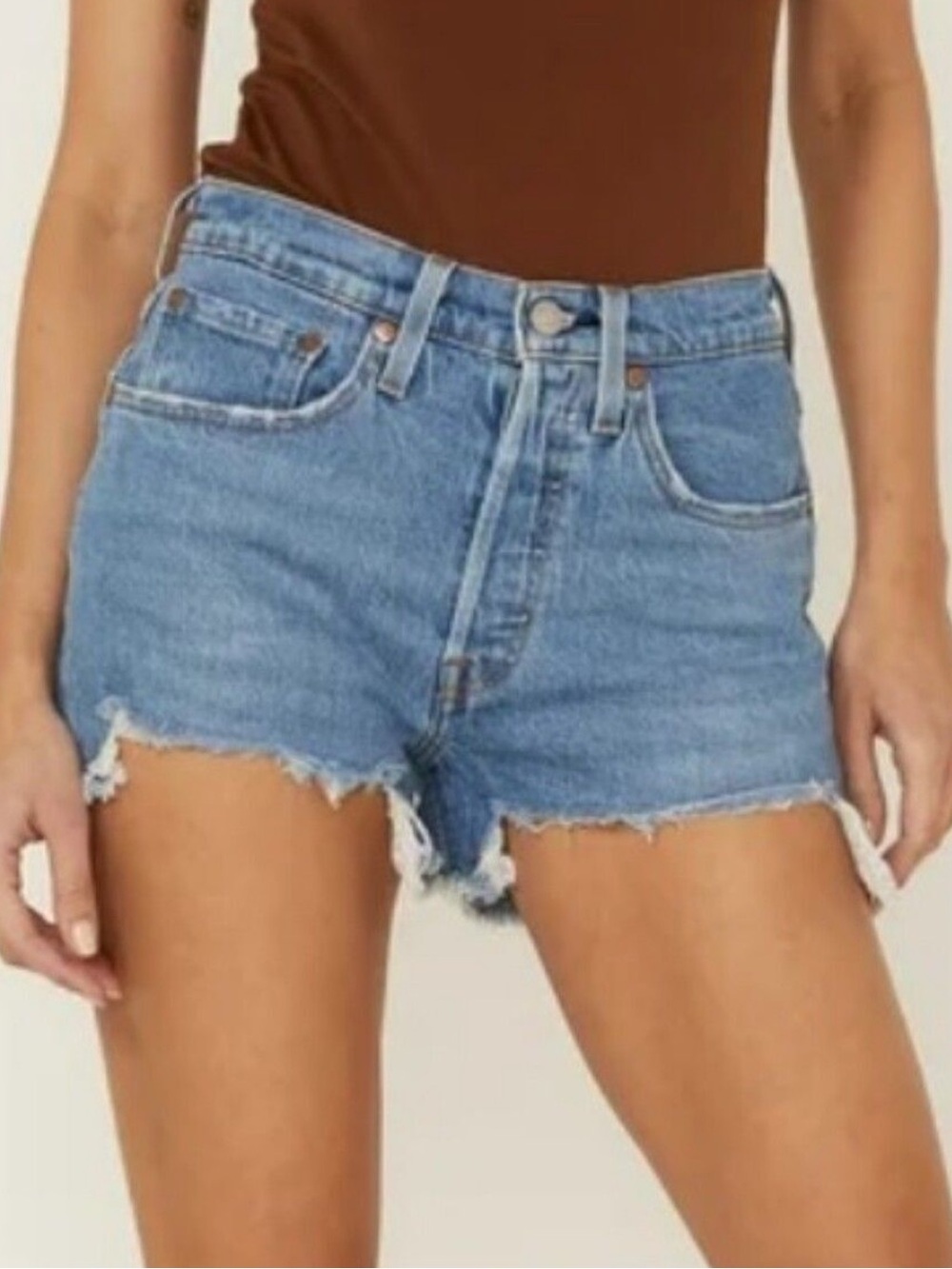 Levi's Original 501 High Rise Cut Off Jean Shorts